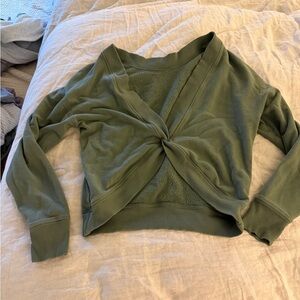 Aerie Olive Green Twist Back Sweatshirt